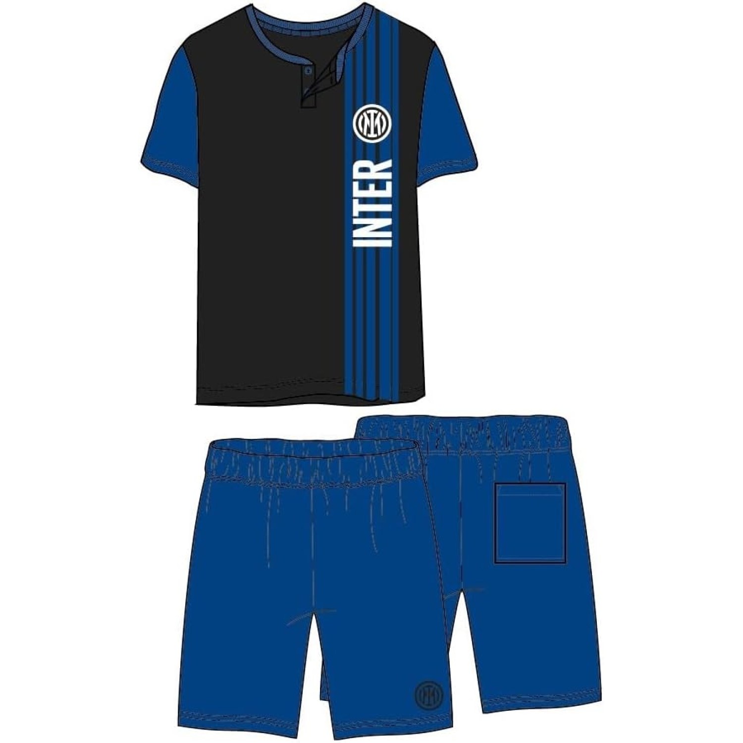 PIGIAMA UOMO INTER ESTIVO CON LOGO NERO