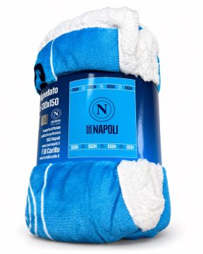 PLAID NAPOLI AGNELLATO AZZURRO E BIANCO  CM.130X150 NAPOLILX951